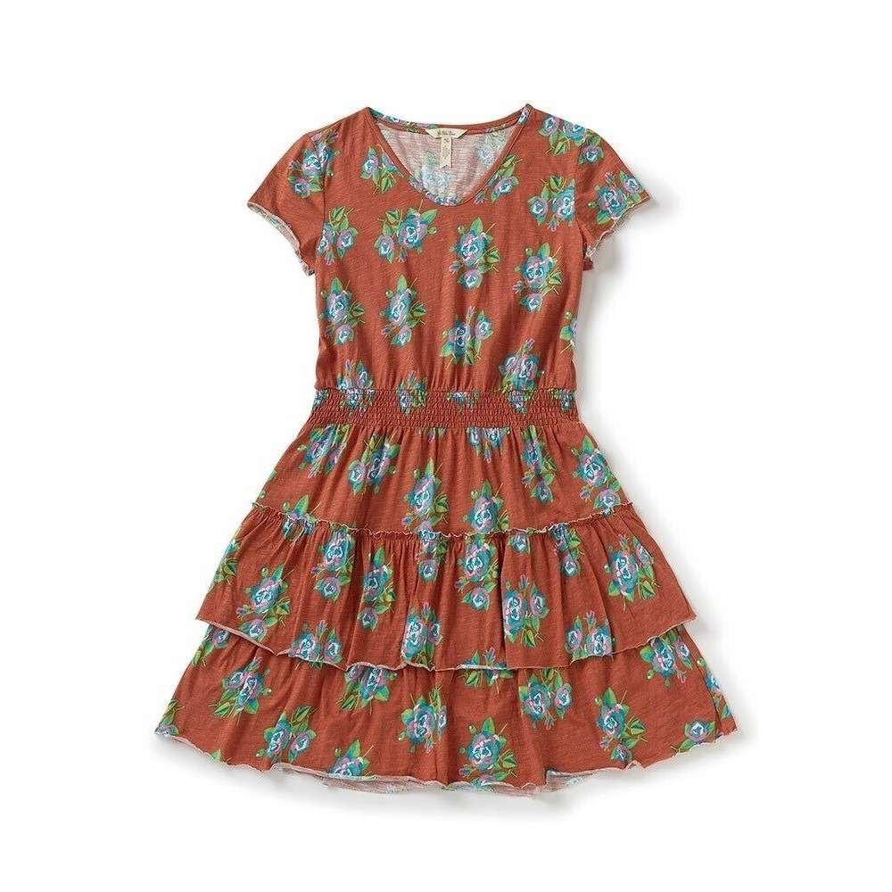 Matilda Jane Womens Fit And Flare Floral Orange Dress Size Medium New